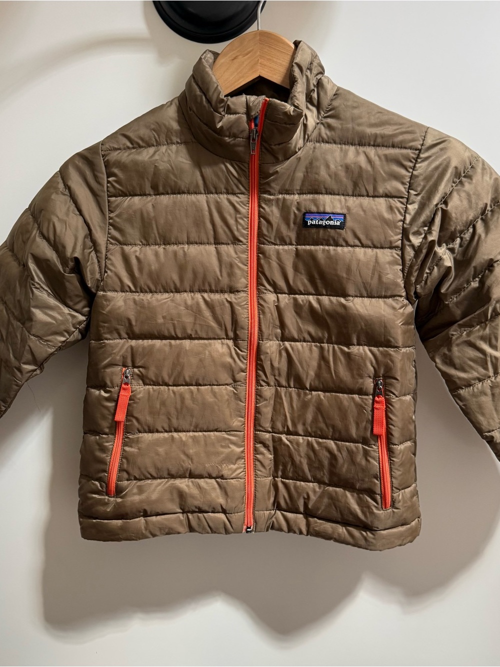 Patagonia Kids Down Sweater Puffer Jacket - Size XS (5-6) Brown/Orange